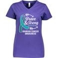 thumbnail image 3 of Inktastic Ovarian Cancer Awareness Brave and Strong with Arrows Women's V-Neck T-Shirt, 3 of 5
