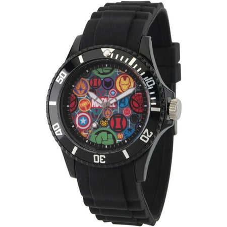 Icon Analogue Watch - Classic Men's Icons Black Plastic Watch, Black Plastic Strap