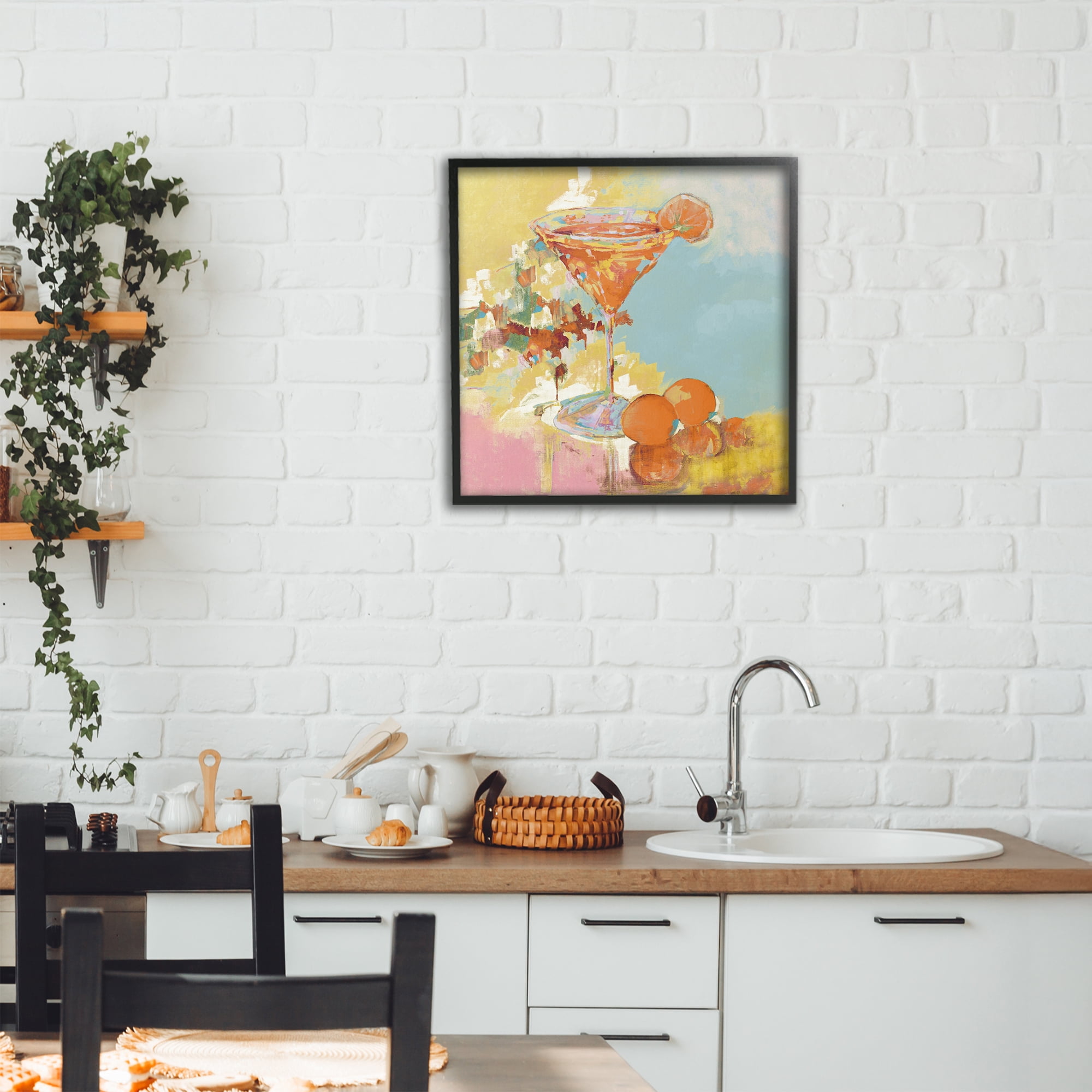 Stupell Industries Summer Citrus Martini Black Framed Giclee Art, design by Jane Slivka