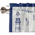 thumbnail image 5 of 36 Inch Long Tier Curtains for Kitchen, Nautical Blue Retro Lighthouse Seagull Bathroom Window Curtains Rod Pocket Short Curtains Window Treatment Tiers for Living Room Farmhouse 2 Panels, 5 of 5