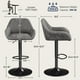 thumbnail image 3 of Taburetes de bar Yaheetech, juego de 2 unidades, giratorios, piel sintética, color gris, 3 of 9