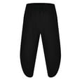 thumbnail image 4 of HXWCHs Men's Drawstring Linen Pants High Waisted Vacation Wear Black XXL, 4 of 9