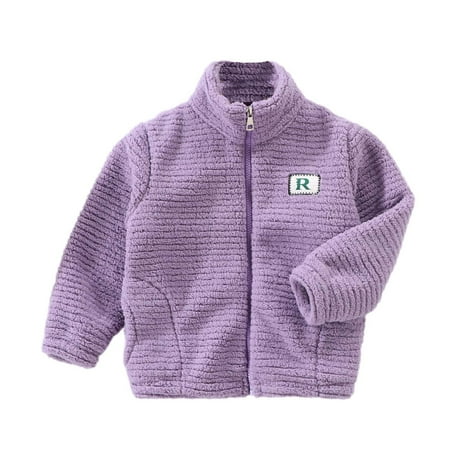 

Fesfesfes Toddler Baby Jacket Boys Girl Winter Warm Fleece Jacket Solid COlor Casual Cardigan Coat Clearance Under $10