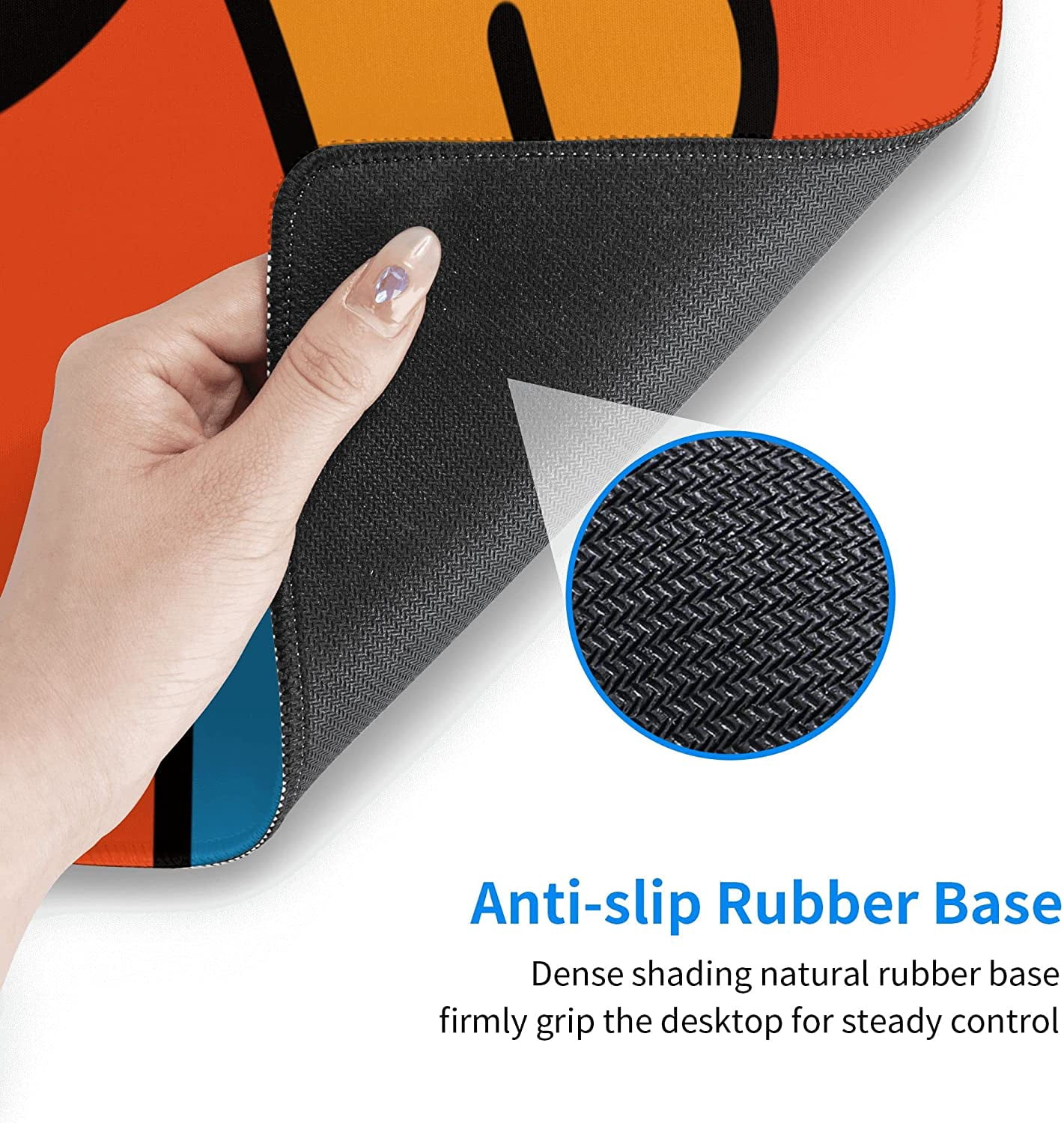 Abstract Geometric Wave Mouse Pad with Stitched Edge, Large Mouse Pad,Extended Gaming Desk Pad,Office Desk Mat,PC Laptop Non-Slip Pads for School Office Home and Game,31.5" x 12"