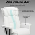 thumbnail image 3 of Solfway Big and Tall Office Chair 400lbs, Reclining Home Office Desk Chair with Footrest for Adult, High Back Wide Seat Executive Computer Chair, White, 3 of 9