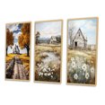 thumbnail image 3 of Designart "Farmhouse Rural gracefulness I" Landscape & Nature Framed Wall Art Set Of 3 - Yellow Farm Frame Gallery Set For Office Decor, 3 of 6