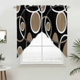 thumbnail image 5 of Black Brown Kitchen Window Curtains, Swag Curtains Valance for Bedroom Living Room Bathroom, White Circle Modern Minimalist Geometric Rod Pocket Window Treatment Curtain Block Drapes 2 Panels 36"x36", 5 of 9