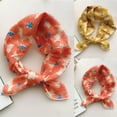 thumbnail image 4 of Awdenio Fashion Scarves Lightweight Women's Cotton and Linen Small Scarf Silk Scarf Literature And Fashion Temperament Flowers and Petals Neckerchief Hair Band Decorative, 4 of 4