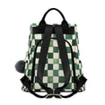 thumbnail image 2 of FORMRS Women's Travel Backpack Purse Anti-Theft Hidden Pockets Casual Shoulder Bag, Green and White Plaid Pattern, 2 of 7