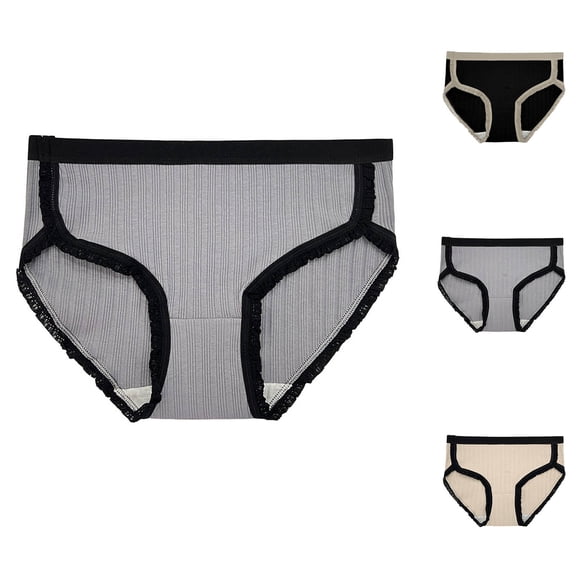 HVOBTTY Women's Cotton Low Waist Briefs Solid Color Underwear Full Wear Wide Waist Home Basic Panties