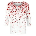 thumbnail image 4 of NuoCaiYun Valentines Day T Shirts for Women's Fashion Casual 3/4 Sleeve Printed O-Neck Pullover T-Shirt Tops, 4 of 6