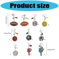 thumbnail image 3 of Modern Cricket Ball Design Keychain Zinc Alloy Construction Accent Trendy Lifestyle Accessory Multicolor, 3 of 4