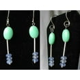thumbnail image 5 of Green Peruvian Opal - Blue Chalcedony Sterling Silver Earrings 5799, 5 of 5