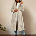 thumbnail image 6 of Fuzzy Long Coat for Womens Warm Long Sleeve V Neck Button down Casual Jacket Hooded Cardigan Fall Winter Outerwear with Pockets, 6 of 8