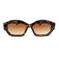 thumbnail image 2 of Womens Artsy Lipstick Hinge Beveled Mod Rectangle Sunglasses Tortoise - Brown, 2 of 4