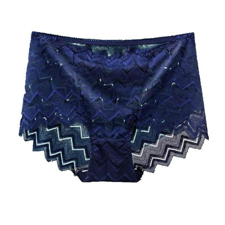 Bigersell Cotton Boyshort Underwear for Women Clearance Womens Underwear Bikini Seamless Panty Style P-1679 Polyester Cheeky Panties Thong Underwear Ladies Briefs High Waist Women s Panties Blue XXL