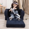 thumbnail image 3 of Sillas para niños MOMCAYWEX, sofá sherpa suave 2 en 1 para niños pequeños, azul oscuro, 3 of 6