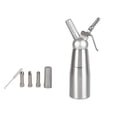 thumbnail image 1 of 500 ml Gräddsifon/Visp av Aluminium med 3 Dekorationsmunstycken i Rostfritt Stål och 1 Rengöringsborste, Läckagesäker, 1 of 5