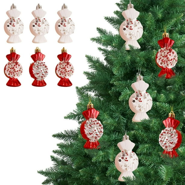 Set de Regalo para Adornos Navideños | Adornos de Plástico Duraderos | Colgantes Festivos Coloridos con Ganchos para Colgar Fácilmente | Decoración Navideña para El Hogar, La Oficina y El Negocio | A