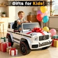 thumbnail image 6 of TOKTOO 12V Electric Car for Toddler, Mercedes-Benz G63 Licensed Kids Ride on Toys, Toddlers Ride on Car with Parental Remote Control & LED Lights & Music, Kids Car Power Ride on, White, 6 of 10