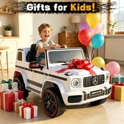 TOKTOO 12V Electric Car for Toddler, Mercedes-Benz G63 Licensed Kids Ride on Toys, Toddlers Ride on Car with Parental Remote Control & LED Lights & Music, Kids Car Power Ride on, White