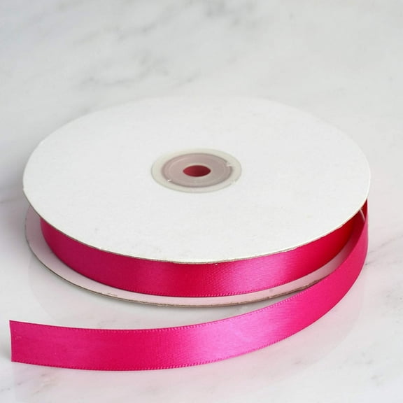5/8" Wide Fuschia Double Faced Satin Ribbon - 100 Yard Spool