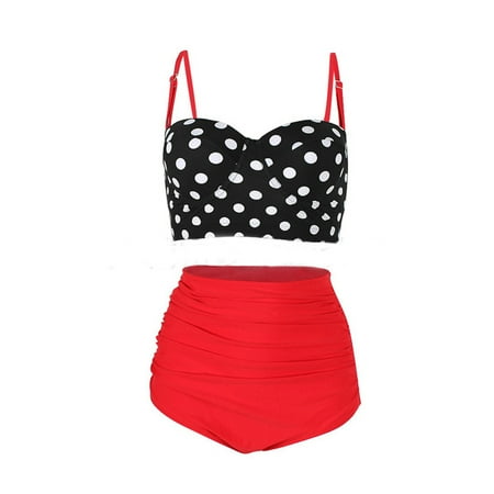 

Women Vintage Bikinis Bathing Suits Retro Halter Underwired Sexy Swimwear