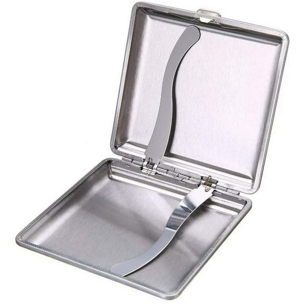 cigarette case shopee Portable and Durable: Protect Your Cigarettes with the Fashionable Metal  Iron Cigarette Case - 2 Pack, Black