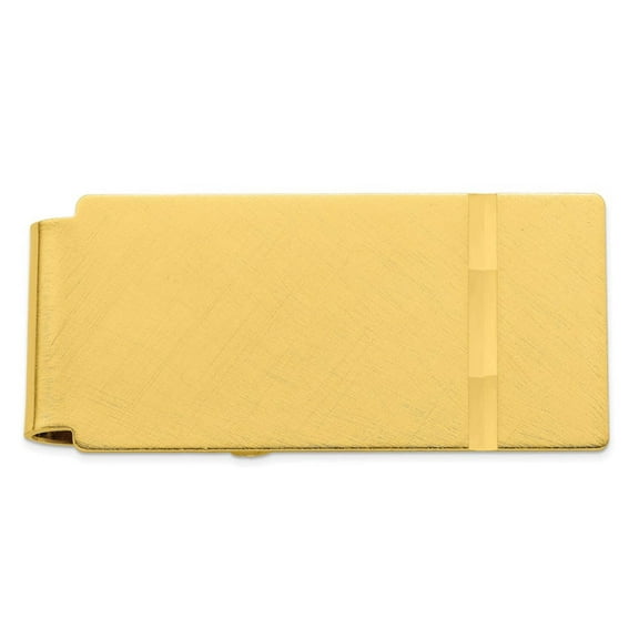 Gold-plated Florentined Satin Hinged Money Clip