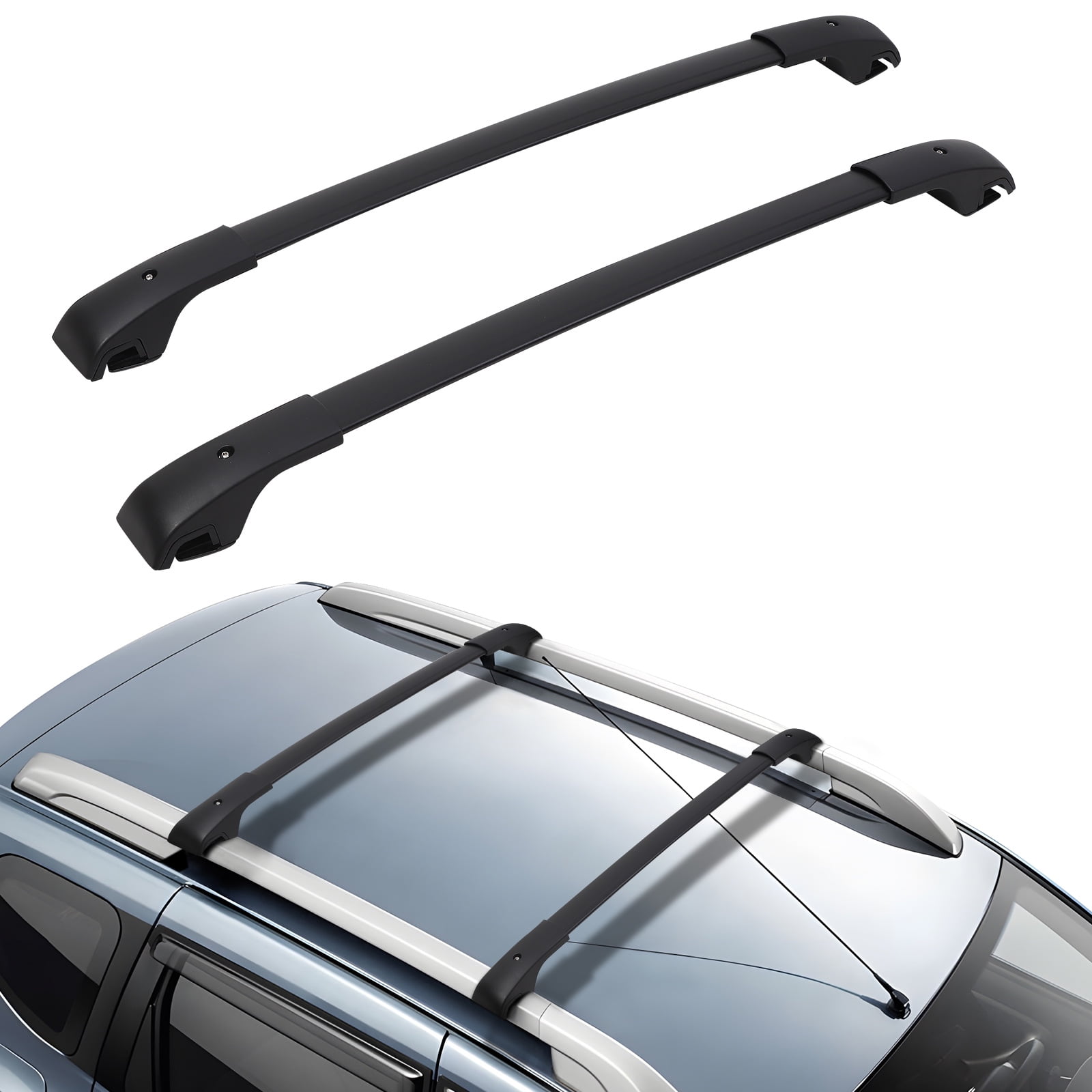 KTENME Car Roof Rack Cross Bars, Universal Fit Adjustable from 10 to 54  with Grooved Side Rails, Aluminum Cross Bar Replacement for Rooftop Cargo  Carrier Bag Kayak Bike Snowboard 
