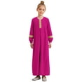 thumbnail image 1 of Linjinx Robe de Danse de Louange pour Filles Abaya à Manches Longues Robe Maxi de Fête Prière Musulmane Islamique Dubaï Robe Décontractée Rose Vif 12, 1 of 7