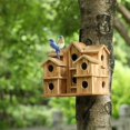 thumbnail image 4 of Bird House YYYUAN de madera de cedro con 10 agujeros para decoración de jardín, 4 of 6