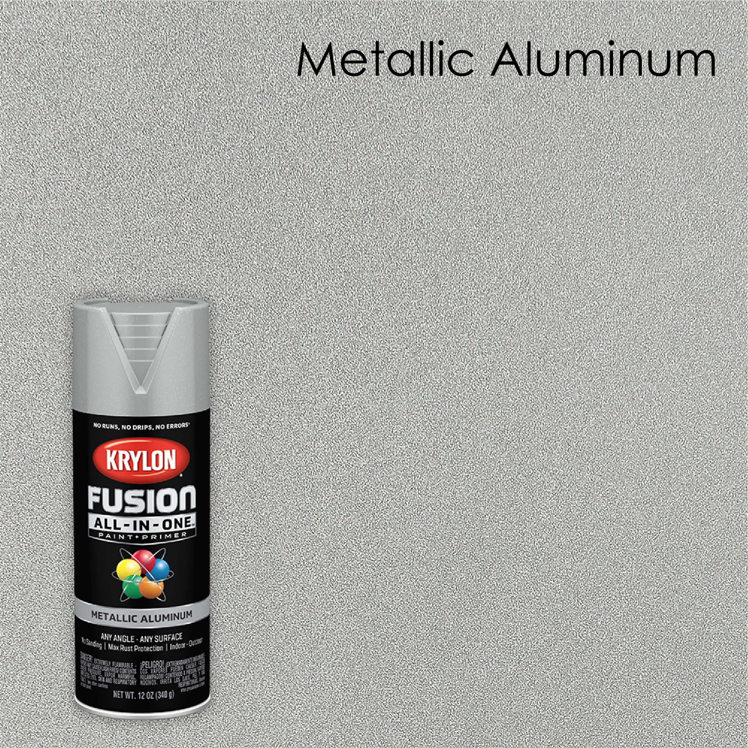 Krylon Fusion All-In-One Spray Paint, Metallic Aluminum, 12 oz ...