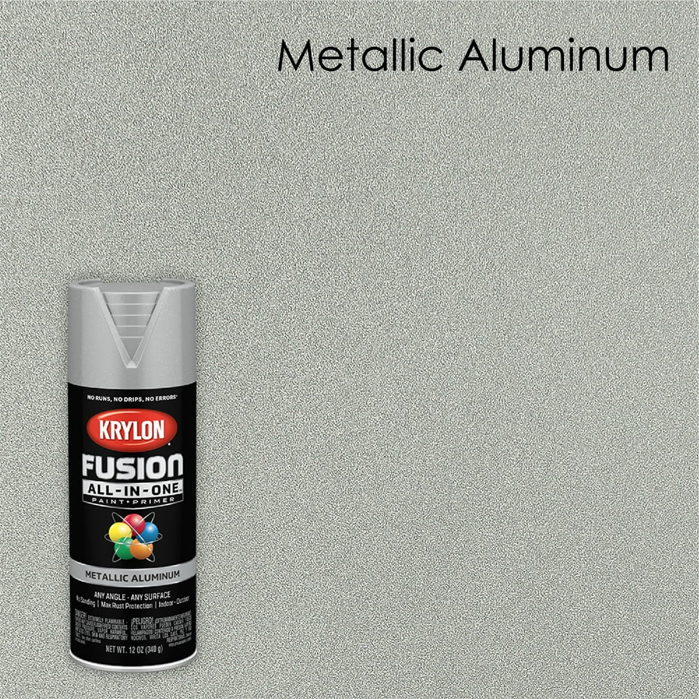 Krylon Fusion AllInOne Spray Paint, Metallic Aluminum, 12 oz