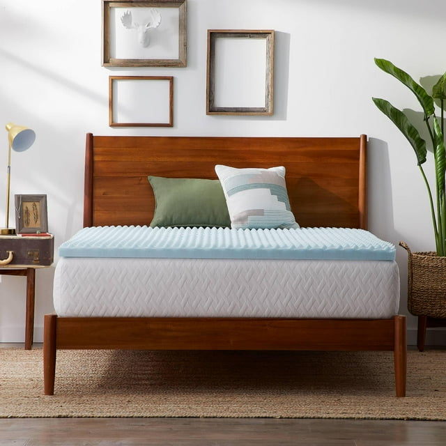 Memory Foam Mattress Topper, California King, 2 inch, Gel Infused, Egg