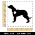 thumbnail image 2 of Irish Wolfhound Dog with Heart Square Rubber Stamp Stamping Scrapbooking Crafting - Small 1.25in, 2 of 7