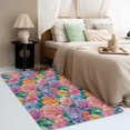 thumbnail image 3 of Flowers Rugs for Living Room Bedroom Entryway - Floral Rug 2x3 - Colorful Carpet for Home Decor - Washable Non Slip Patterned Indoor Small Area Rug - Soft & Low Pile (ZK&795), 3 of 7