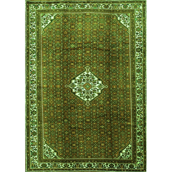 Ahgly Company Indoor Rectangle Persian Green Traditional Area Rugs, 7' x 9'