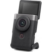 Canon PowerShot V10 Vlog Camera, Silver | Fixed 19mm Wide-Angle Lens, 4K Video, Face Detection | Built-in Mic + Stand