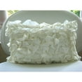 thumbnail image 2 of The HomeCentric Ivory Lumbar Pillow Cover, Vintage Style Ruffles Shabby Chic Lumbar Pillow Cover, Pack of 2, 12"x14" (30x35 cm) Pillow Cover Rectangle Satin Lumbar Pillow Cover - Vintage Glam Ruffles, 2 of 4