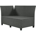 thumbnail image 6 of 5-Piece Outdoor Patio Rattan Sofa Set, Sectional PE Wicker L-Shaped Garden Furniture Set with 2 Extendable Side Tables, Dining Table and Washable Covers for Backyard, Poolside, Indoor (Grey), 6 of 9