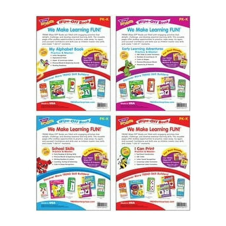 Trend Wipe-off Book Learning Fun Book Set Printed Book - Book Trend Wipe-off Book Learning Fun Book Set Printed Book - Book