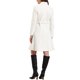 thumbnail image 3 of Abrigo de guisante CHIC para mujeres, abrigo de invierno con cuello alto, botones, de longitud media, con cinturón, XS, blanco, 3 of 6