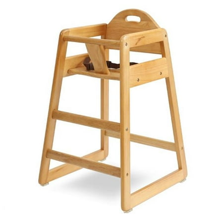 LA Baby Commercial Grade Stack-Able Solid Wood High Chair for Restaurant & Home Use - Natural
