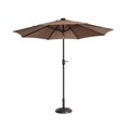 thumbnail image 1 of VILLACERA 83-OUT5421 9' LED Lighted Outdoor Patio 8 Steel Ribs and Push Button Tilt, Solar Powered Market Umbrella, Brown, 1 of 1