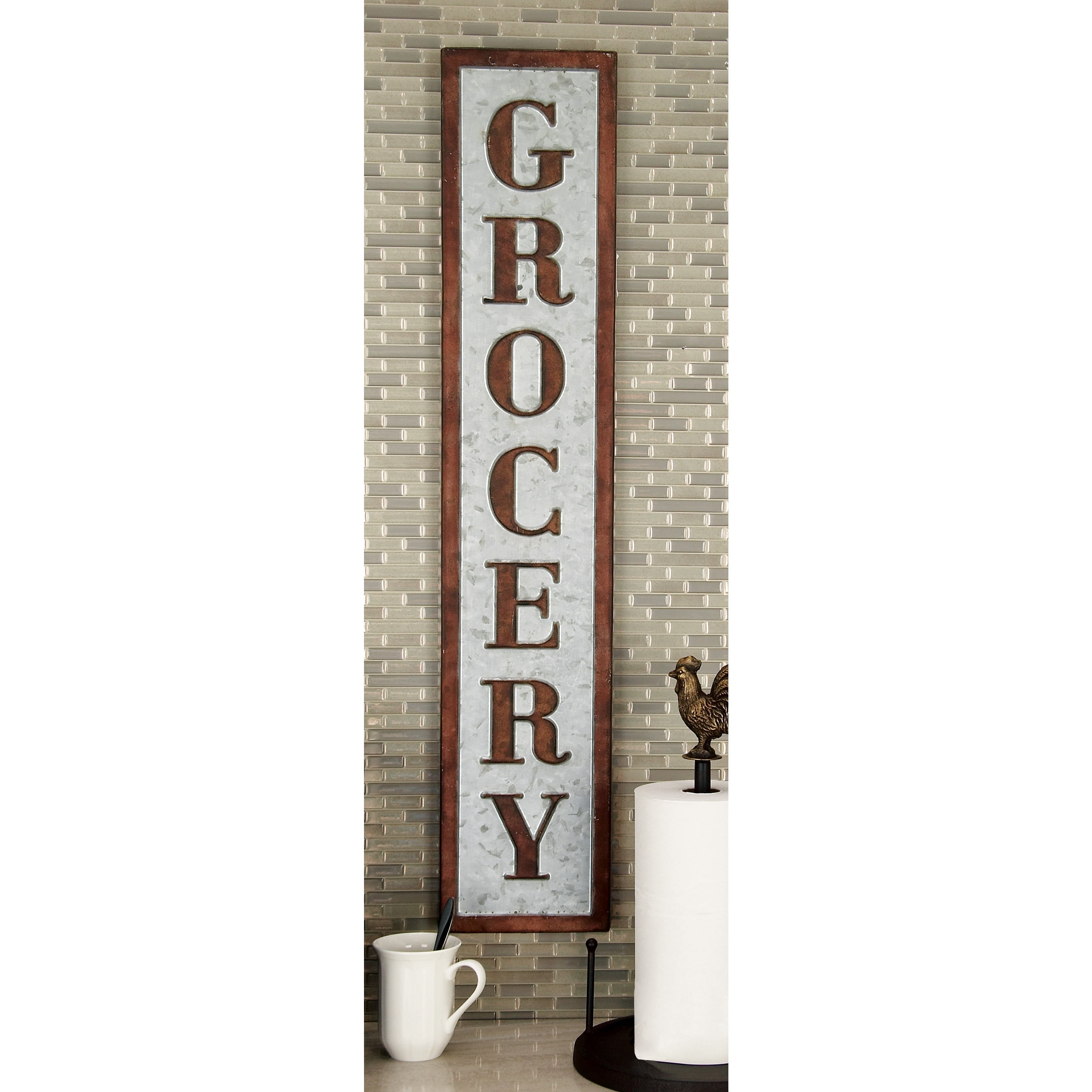 DecMode Indoor Brown Metal Farmhouse Sign Wall Decor