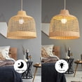 thumbnail image 6 of Arturesthome Rattan Woven Pendant Fixture Handmade Bamboo Hanging Ceiling Lamp Crafts Lampshade Natural Wicker Basket Chandelier for Living Room Bedroom Kitchen, 6 of 19