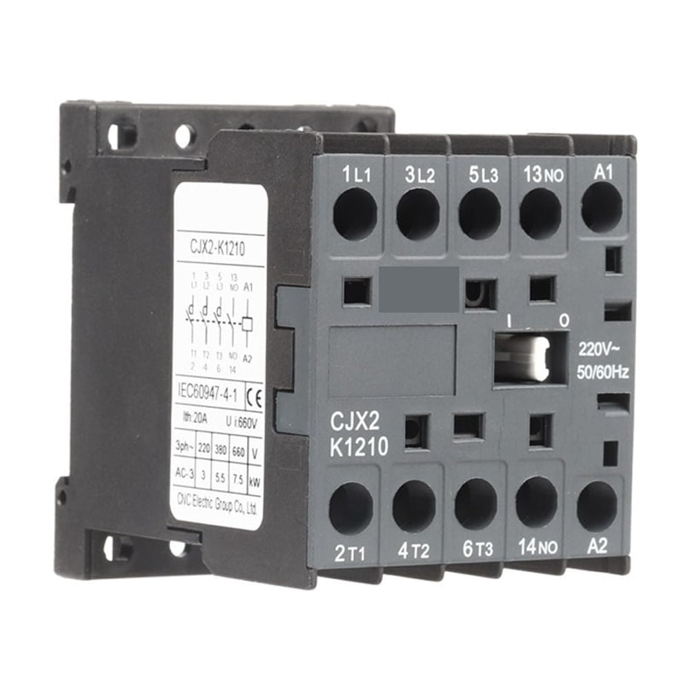 CJX2-K Mini AC Contactor Din Rail 3P 3main 1NO/3main 1NC Coil Voltage 220V 50/60Hz 6A 9A 12A