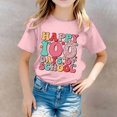 thumbnail image 2 of 100 Days Of School T Shirt Youth Girls Letter Print Soft Short Sleeve Round Neck Holidays Tops T-Shirts Toddler To Big Kid 4-5 Years, 2 of 4