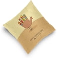 thumbnail image 5 of Thanksgiving Cute Turkey Velvet Plush Throw Pillow Cushion Case Cover - 18" x 18" - Invisible Zipper Home Decor Floral for Couch Sofa No Insert, 5 of 5